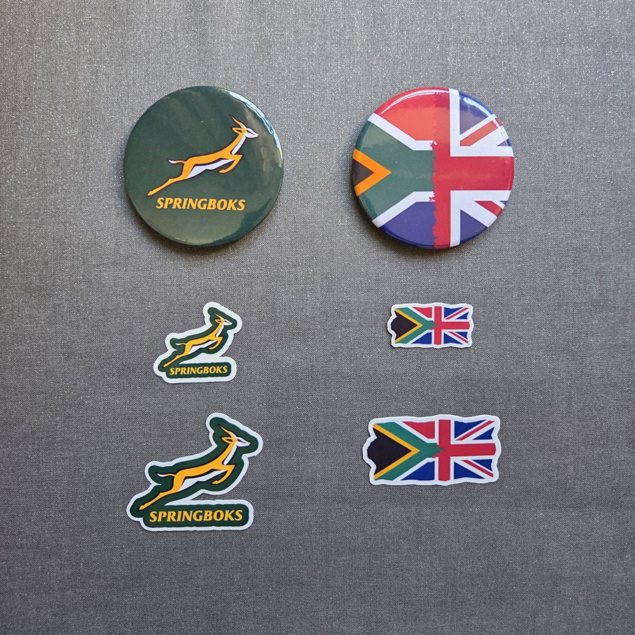 South Africa to UK, Springboks, Fridge Magnets, Stickers
