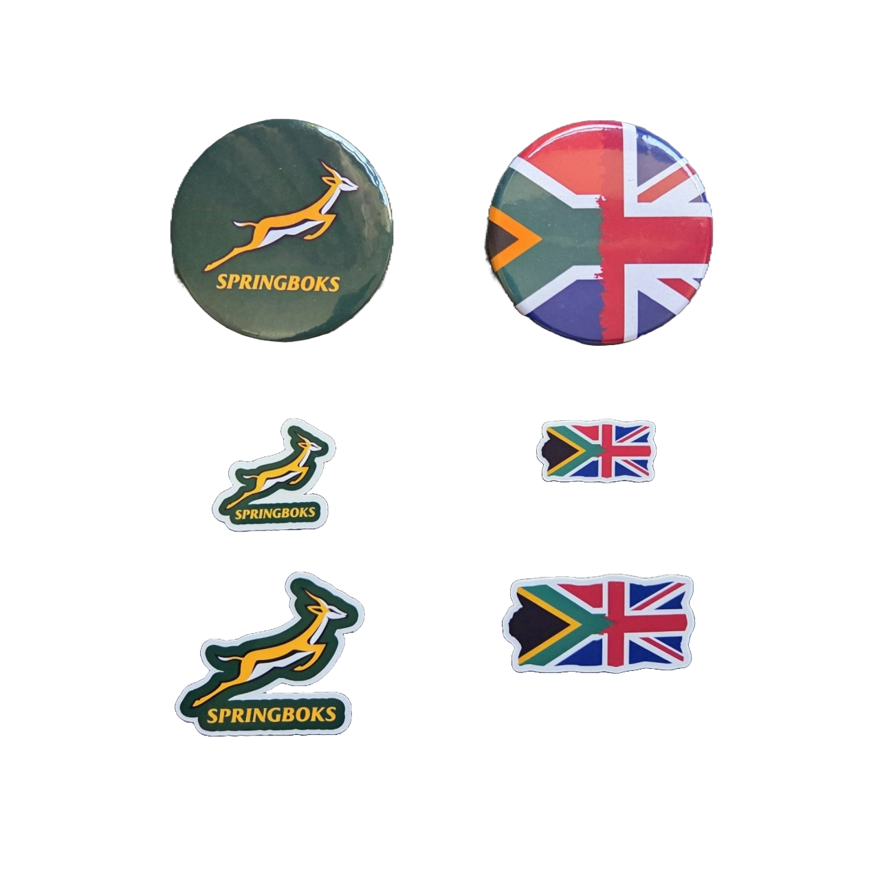 South Africa to UK, Springboks, Fridge Magnets, Stickers